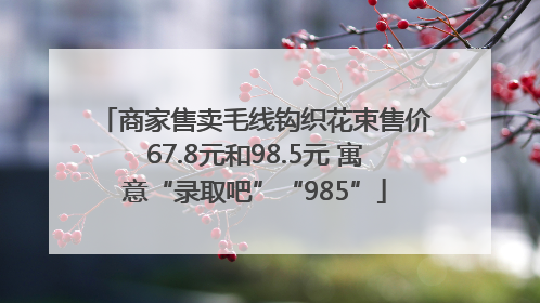 商家售卖毛线钩织花束售价67.8元和98.5元 寓意“录取吧”“985”