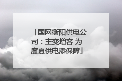 国网衡阳供电公司：主变增容 为度夏供电添保障