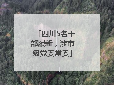 四川5名干部履新，涉市级党委常委