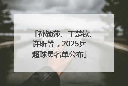 孙颖莎、王楚钦、许昕等，2025乒超球员名单公布