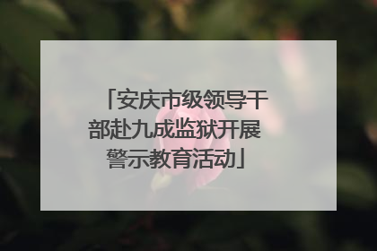 安庆市级领导干部赴九成监狱开展警示教育活动