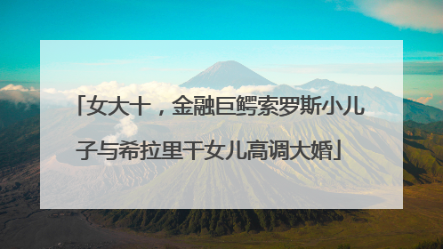 女大十，金融巨鳄索罗斯小儿子与希拉里干女儿高调大婚