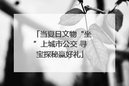 当夏日文物“坐”上城市公交 寻宝探秘赢好礼