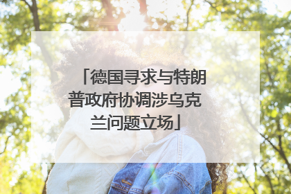 德国寻求与特朗普政府协调涉乌克兰问题立场