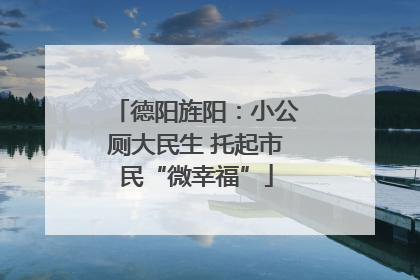 德阳旌阳：小公厕大民生 托起市民“微幸福”