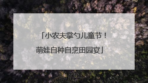 小农夫掌勺儿童节！萌娃自种自烹田园宴