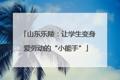山东乐陵：让学生变身爱劳动的“小能手”