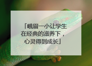 峨眉一小让学生在经典的滋养下，心灵得到成长