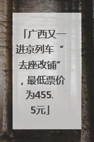 广西又一进京列车“去座改铺”，最低票价为455.5元