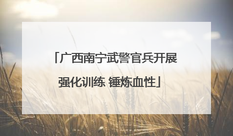 广西南宁武警官兵开展强化训练 锤炼血性