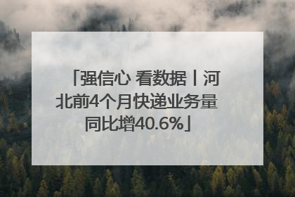 强信心 看数据丨河北前4个月快递业务量同比增40.6%