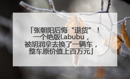 张朝阳后悔“退货”！一个绝版Labubu，被胡润拿去换了一辆车，整车原价值上百万元