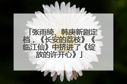 张雨绮、韩庚新剧定档，《长安的荔枝》《临江仙》中挤进了《绽放的许开心》