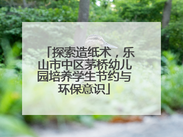 探索造纸术，乐山市中区茅桥幼儿园培养学生节约与环保意识