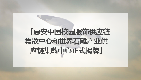 惠安中国校园服饰供应链集散中心和世界石雕产业供应链集散中心正式揭牌