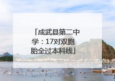 成武县第二中学：17对双胞胎全过本科线