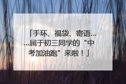 手环、福袋、寄语……属于初三同学的“中考加油跑”来啦！