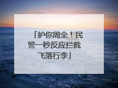 护你周全！民警一秒反应拦截飞落行李