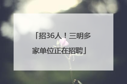 招36人！三明多家单位正在招聘