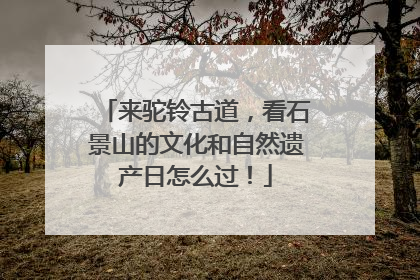 来驼铃古道，看石景山的文化和自然遗产日怎么过！