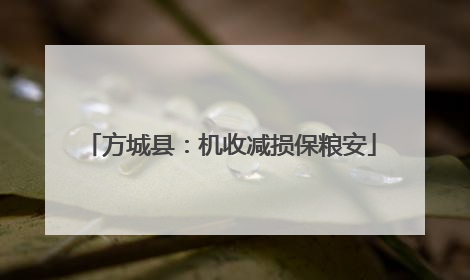方城县：机收减损保粮安