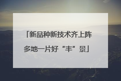 新品种新技术齐上阵 多地一片好“丰”景