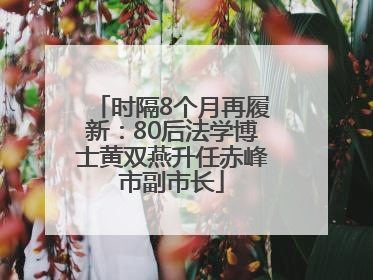 时隔8个月再履新：80后法学博士黄双燕升任赤峰市副市长
