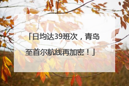 日均达39班次，青岛至首尔航线再加密！