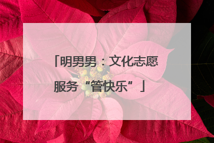 明男男：文化志愿服务“管快乐”