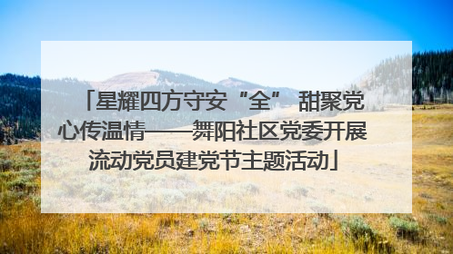 星耀四方守安“全” 甜聚党心传温情——舞阳社区党委开展流动党员建党节主题活动