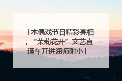 木偶戏节目精彩亮相，“茉莉花开”文艺直通车开进海师附小