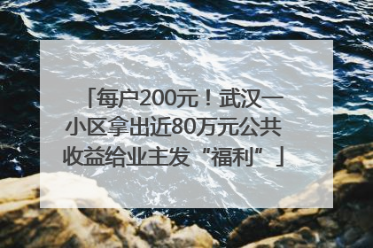 每户200元！武汉一小区拿出近80万元公共收益给业主发“福利”