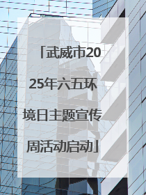 武威市2025年六五环境日主题宣传周活动启动