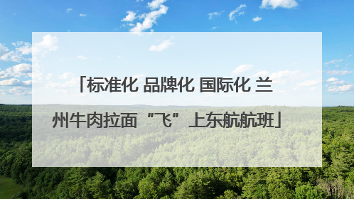 标准化 品牌化 国际化 兰州牛肉拉面“飞”上东航航班