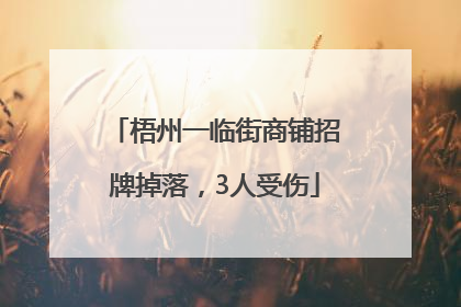 梧州一临街商铺招牌掉落，3人受伤