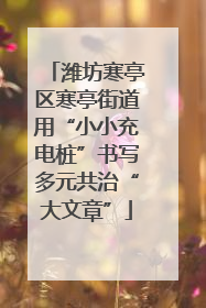 潍坊寒亭区寒亭街道用“小小充电桩”书写多元共治“大文章”