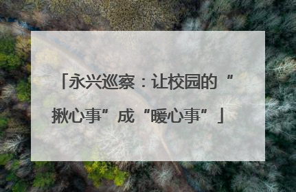 永兴巡察：让校园的“揪心事”成“暖心事”