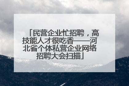 民营企业忙招聘，高技能人才很吃香——河北省个体私营企业网络招聘大会扫描