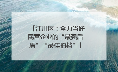 江川区：全力当好民营企业的“最强后盾”“最佳拍档”