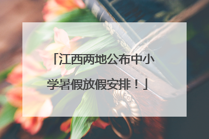 江西两地公布中小学暑假放假安排！