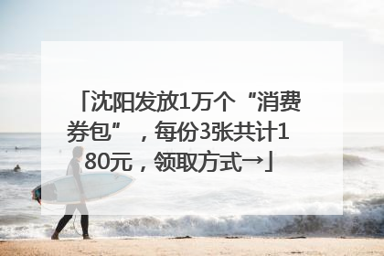 沈阳发放1万个“消费券包”，每份3张共计180元，领取方式→