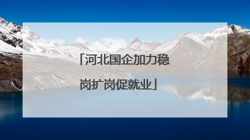 河北国企加力稳岗扩岗促就业