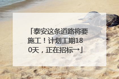 泰安这条道路将要施工！计划工期180天，正在招标→