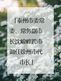 泰州市委常委、常务副市长沈峻峰跨市调任徐州市代市长