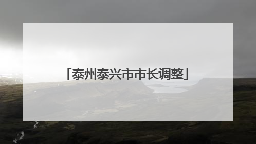 泰州泰兴市市长调整