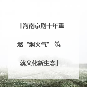 海南京剧十年重燃“烟火气” 筑就文化新生态