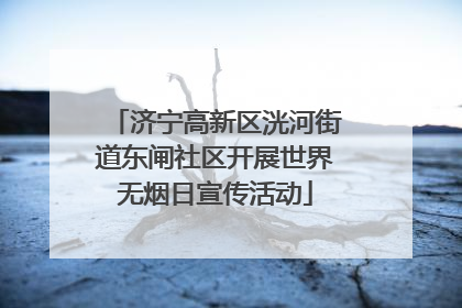 济宁高新区洸河街道东闸社区开展世界无烟日宣传活动