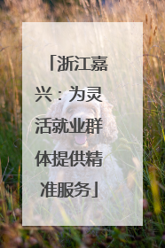 浙江嘉兴：为灵活就业群体提供精准服务