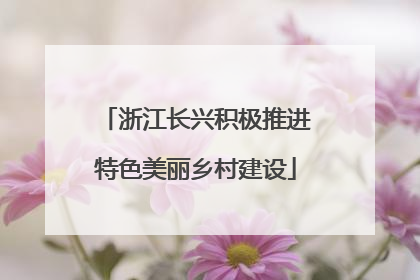 浙江长兴积极推进特色美丽乡村建设