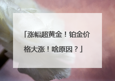 涨幅超黄金！铂金价格大涨！啥原因？